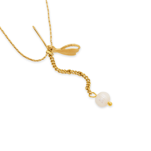 Dragonfly pearl drop necklace by Fotini Liami