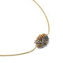 Beaded knit pendant necklace by Milena Zu