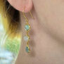 Aqua chalcedony and moonstone drop earrings by Mirabelle