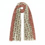 Peach wool scarf with floral pattern