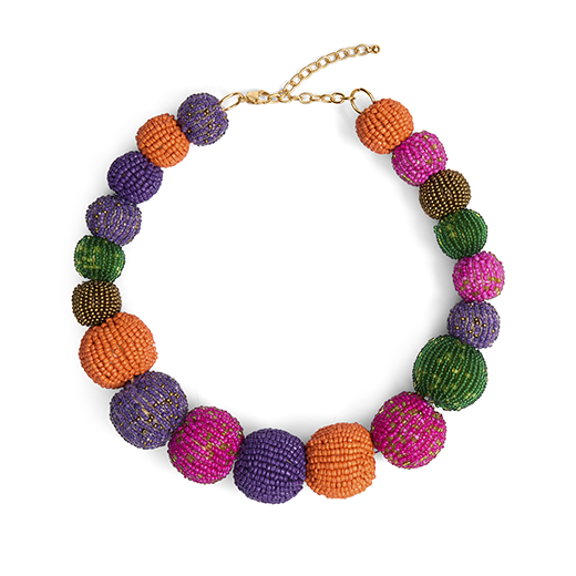 Colourful statement bead necklace
