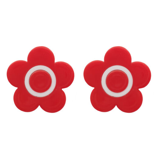 Mary Quant red daisy stud earrings