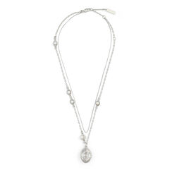 Pearls and zirconia pendant necklace by SWEETLIMEJUICE
