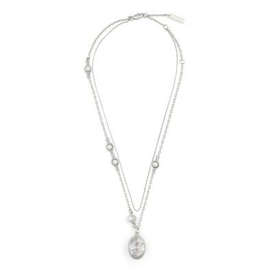 Pearls and zirconia pendant necklace by SWEETLIMEJUICE