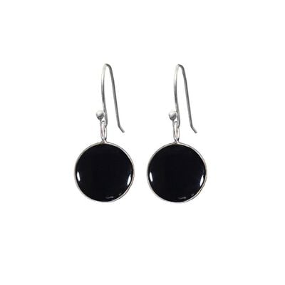 Black onyx hook earrings by Mirabelle
