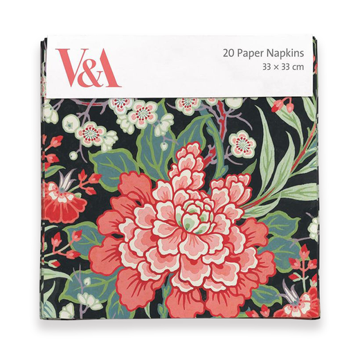 Paper napkins with pattern of Peony and Prunus