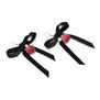 Vivid merino scarf and black ribbon jewellery set