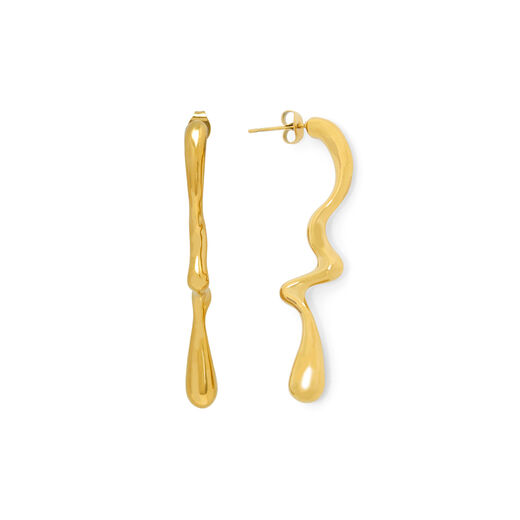 Squiggle drop earrings &ndash; gold