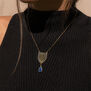 Lapis lazuli lattice pendant necklace by Turquoise Mountain