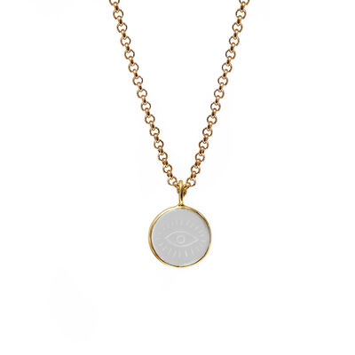 Evil eye rock crystal necklace by Mirabelle