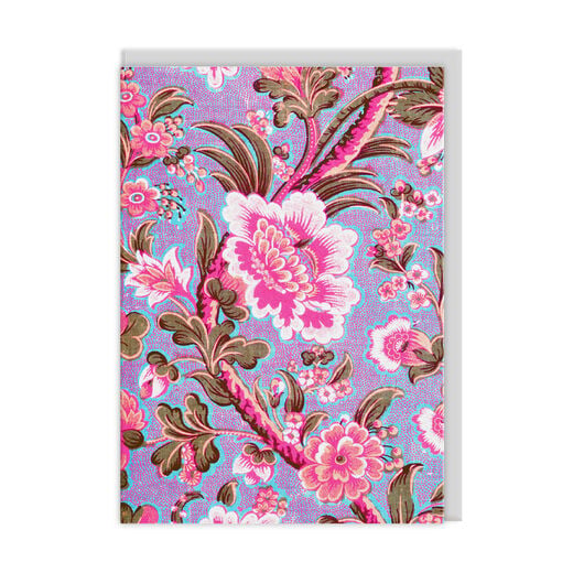 Pink neon florals greeting card