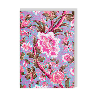 Pink neon florals greeting card