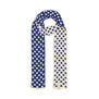 Blue and white dotty cotton scarf