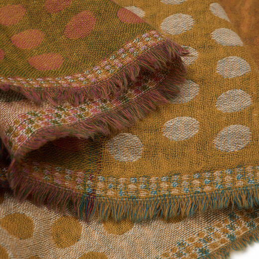 Orange circles wool scarf