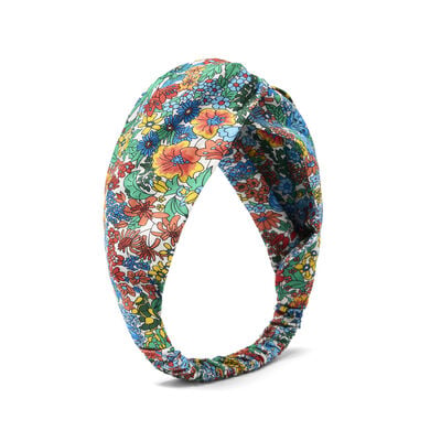 Multicoloured floral soft hairband