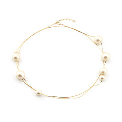Large cotton pearl necklace by Anq