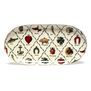 Oval enamel tray embellished with vintage illustrations 