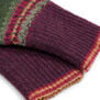 Green and purple fingerless wool gloves