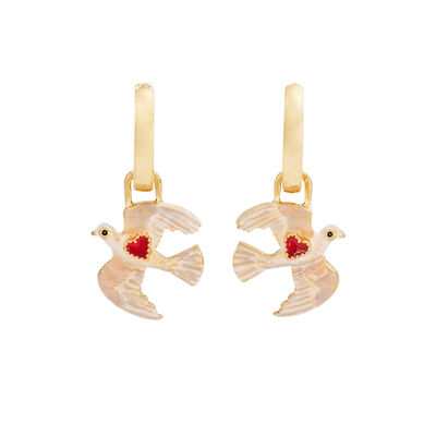 Love dove huggie earrings by Fable England