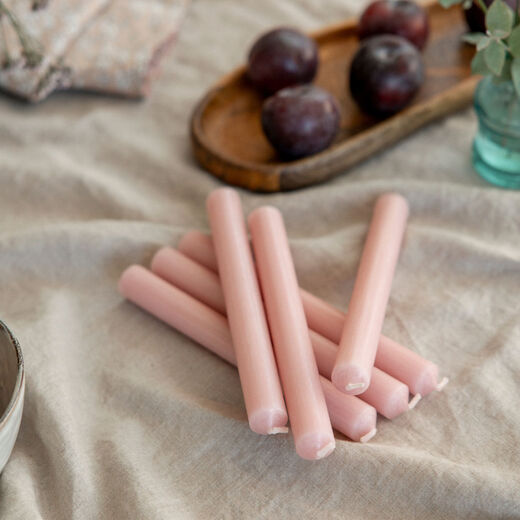 Blush pink dinner candle