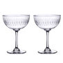 Crystal engraved champagne coupes - set of 2