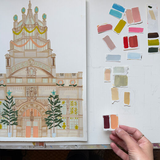 V&A Christmas tree wooden decoration by Polly Fern
