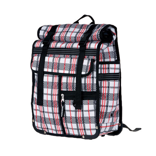 Tartan large rolltop bicycle backpack