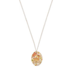 Woodland deer ceramic pendant necklace