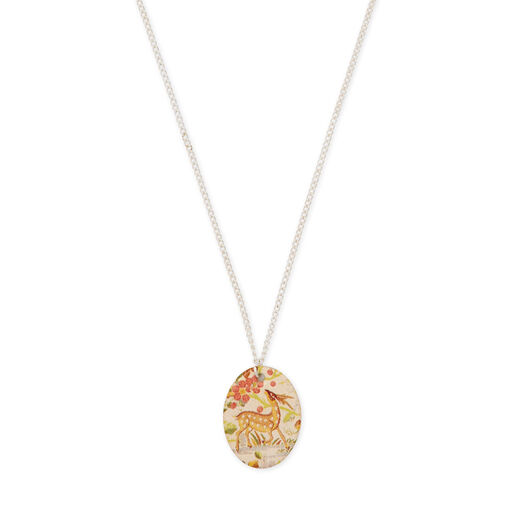 Woodland deer ceramic pendant necklace