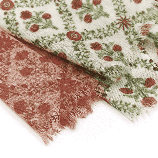 Peach trellis wool scarf