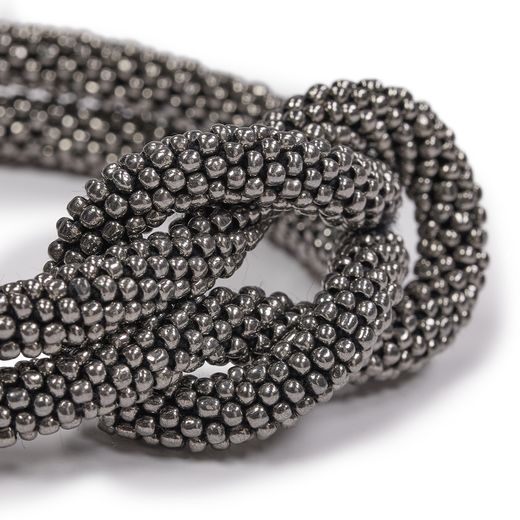 Silver glass bead knot bracelet