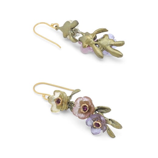 French bouquet drop hook earrings by Michael Michaud