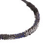 Silver and blue beaded necklace by Milena Zu