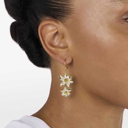Edelweiss hook earrings by Michael Michaud