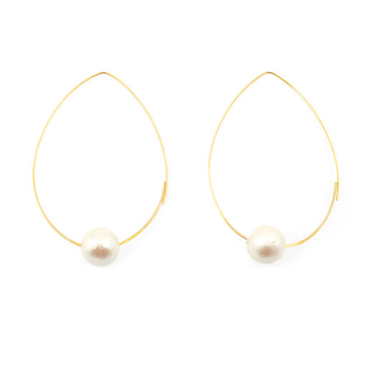 Single cotton pearl stud earrings by Anq