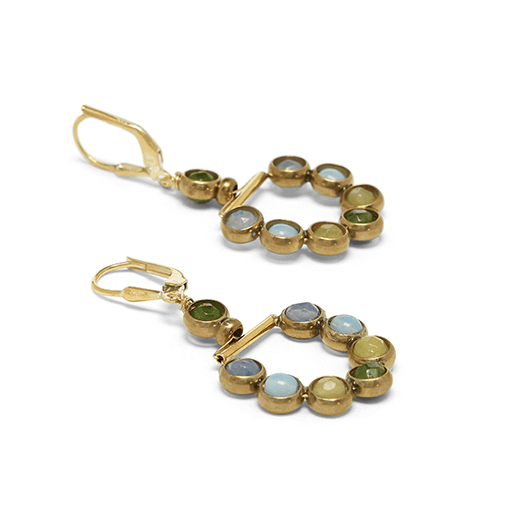 Blue and green hook earrings by Joli
