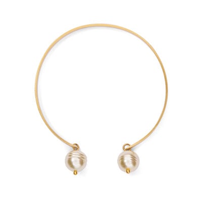 Faux pearl bangle by Fotini Liami
