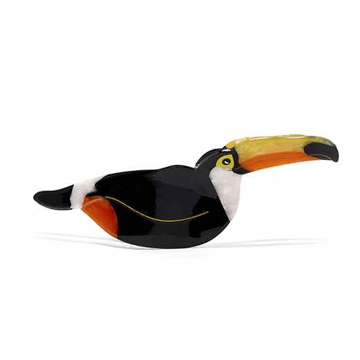 Fun toucan cellulose acetate hair clip