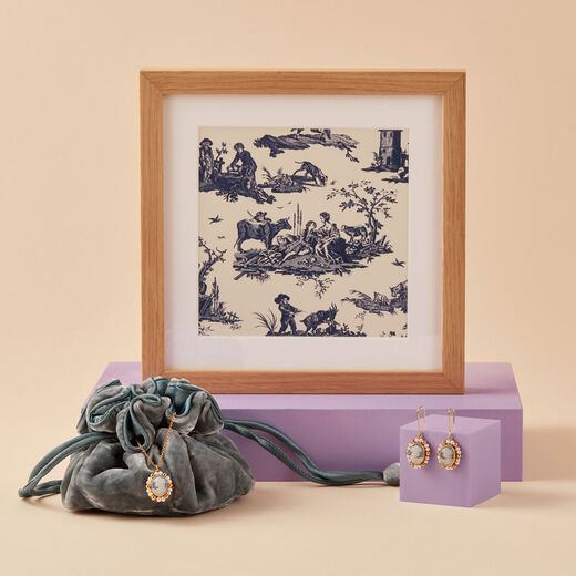 Toile de Jouy - 8 x 8" mounted print