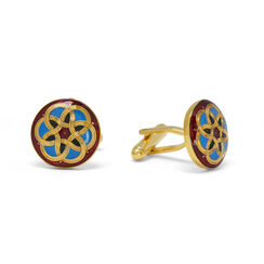 Owen Jones red and blue geometric enamel cufflinks by Azga