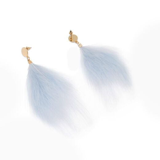 Blue feather earrings