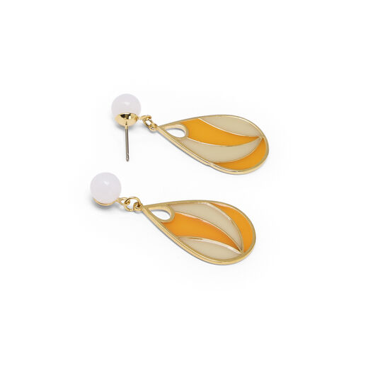 Art Deco orange teardrop earrings