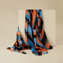 A. Garcelon orange zigzag modal scarf