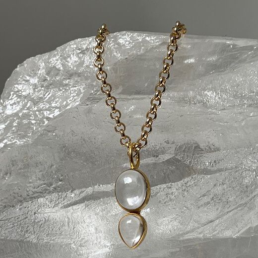 Rock crystal pendant necklace by Mirabelle