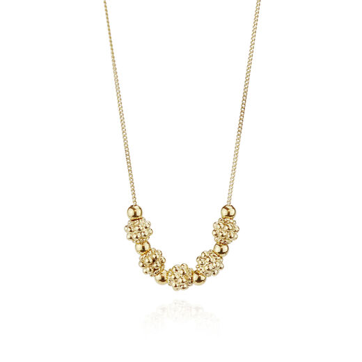 Gold bead necklace by Mounir 