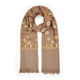Sand embroidered wool scarf