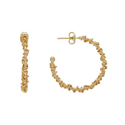 Gold wire wrapped Aurora hoop earrings by Black & Sigi