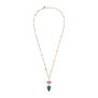 Green agate heart necklace by Katerina Psoma