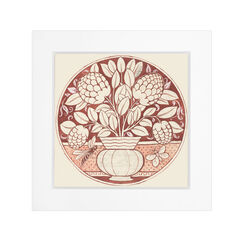 Dish design by William De Morgan &ndash; 8 x 8&rdquo; mounted print