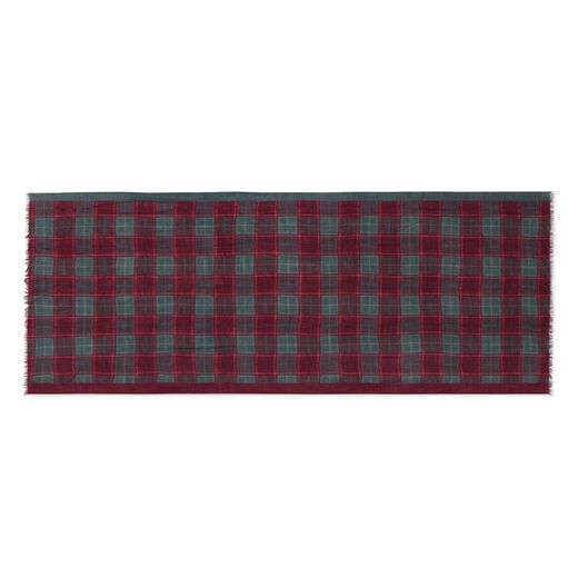 Red and blue checked wool scarf